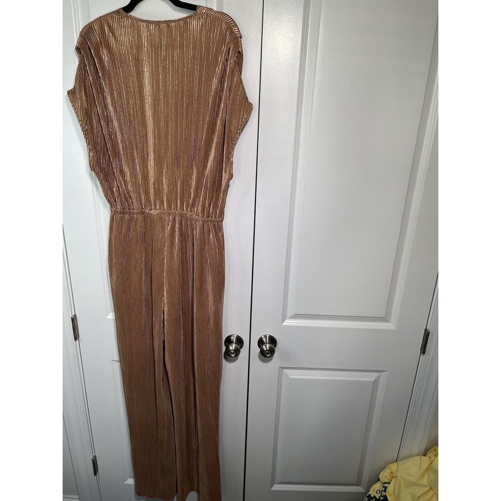 See‎ And Be Seen Beige Metallic Jumpsuit Size Large - Picture 7 of 13